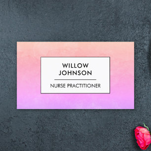Carte De Visite Médecin infirmier Assistant Pink Purple