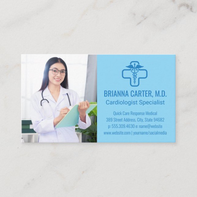 Carte De Visite Médecin Médicale avec Porte - bloc | Employés hosp (Devant)