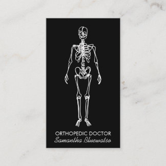 Carte De Visite médecin orthopédique Black Skeleton