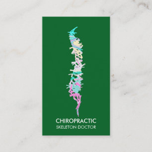 Carte De Visite médecin orthopédique vertèbres vert