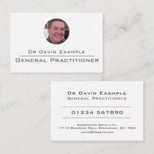 Carte De Visite Médecin ou Praticien Général Photo