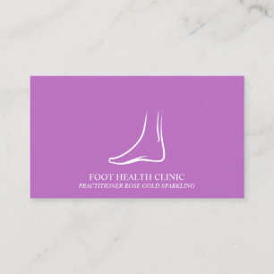 Carte De Visite Médecin praticien en podologie Purple Pink Foot Ca