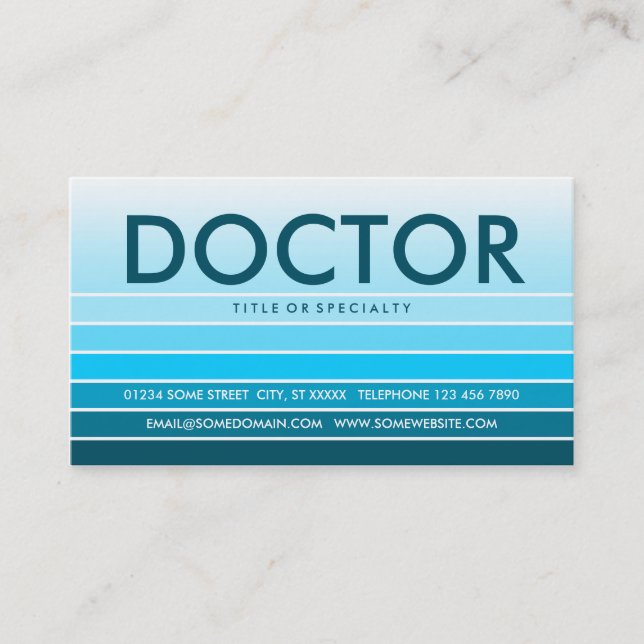 CARTE DE VISITE MÉDECIN TURQUOISE (Devant)