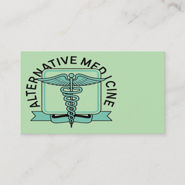 Carte De Visite Médecine alternative verte (Devant)