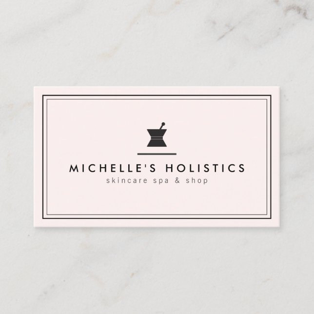 Carte De Visite Médecine holistique Apothécaire Classique Rose pâl (Devant)