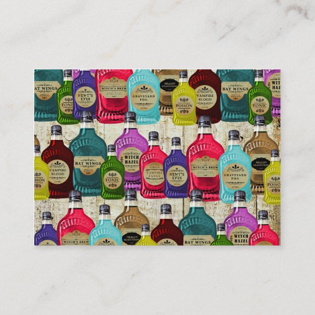 Carte De Visite Médecine Homme Potion magique Apothécaire Bouteill (Dos)