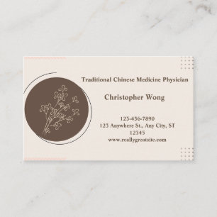 Carte De Visite Médecine traditionnelle chinoise Médecin