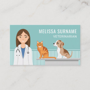 Carte De Visite Médecine Vétérinaire Femme Vétérinaire Docteur Soi