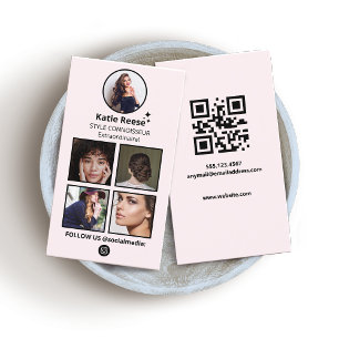 Carte De Visite Médias sociaux, Instagram rose