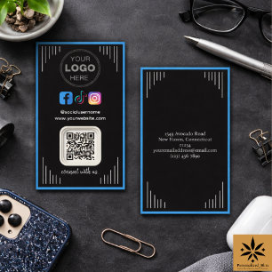 Carte De Visite Médias Sociaux Modernes Instagram Facebook Code