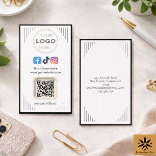 Carte De Visite Médias Sociaux Modernes   Instagram Facebook Code 