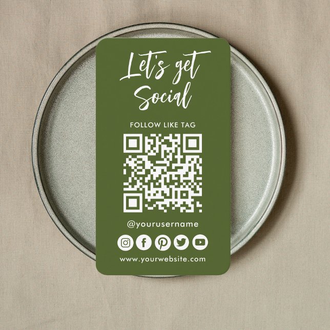 Carte De Visite Médias Sociaux Modernes QR Code Se Connecter Avec  (Créateur téléchargé)