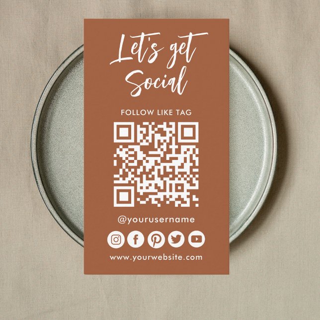 Carte De Visite Médias Sociaux Modernes QR Code Se Connecter Avec  (Créateur téléchargé)
