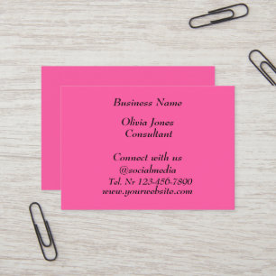 Carte De Visite Médias sociaux Neon moderne Neon rose tendance