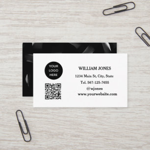 Carte De Visite Médias sociaux QR Code Scannable Black Luxe