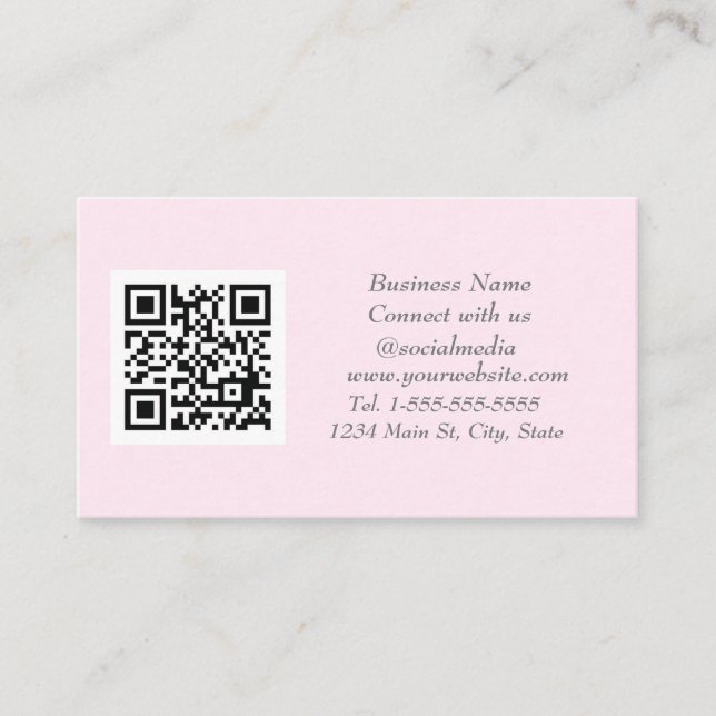 Carte De Visite Médias sociaux QR Code scanner Pink Professionnel (Devant)