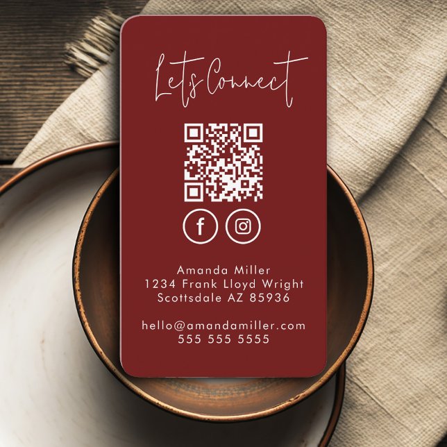 Carte De Visite Médias Sociaux QR Code Se Connecter Avec Nous Mode (Créateur téléchargé)