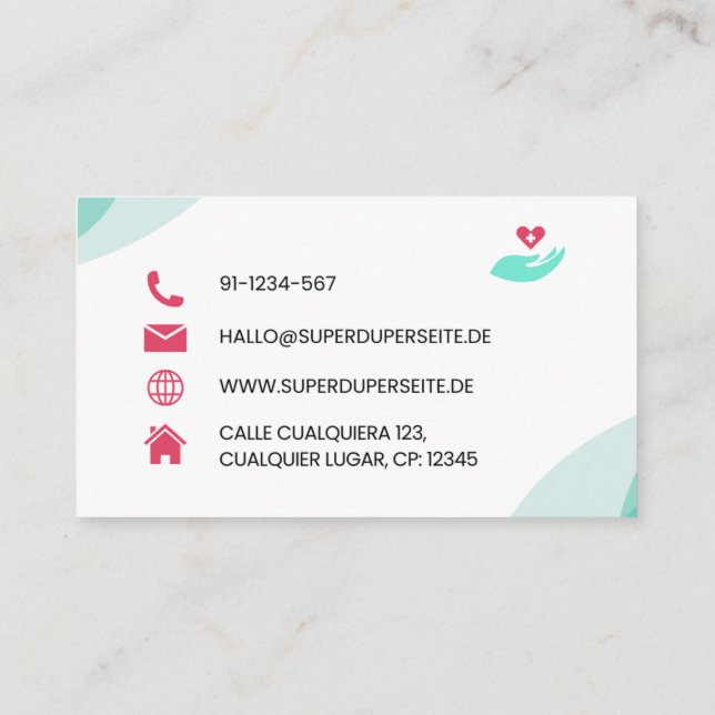 Carte De Visite Medical Doctor (MD) business card (Dos)