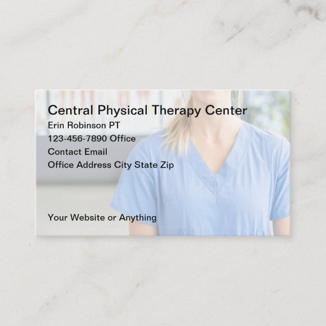 Carte De Visite Medical Physical Therapy Services Business Cards (Devant)