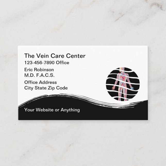 Carte De Visite Medical Vein Clinic Business Cards (Devant)