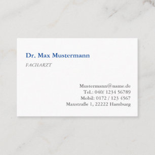 Carte de visite médicale