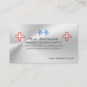 Carte De Visite Médicale Claims Lawyer luxe argent effet