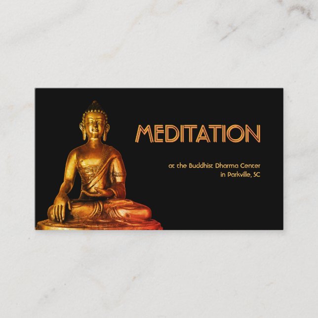 Carte De Visite Méditation Bouddha (Devant)