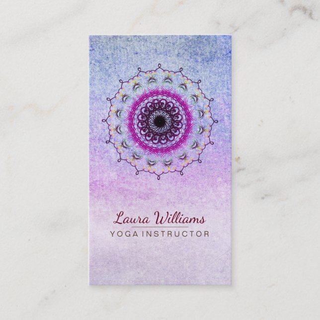 Carte De Visite Méditation de fleur de Lotus de damassé de mandala (Devant)