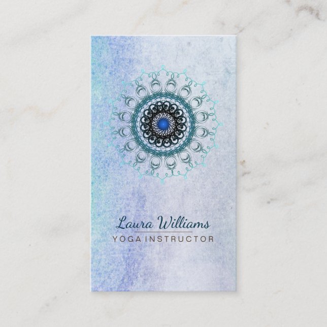 Carte De Visite Méditation de fleur de Lotus de damassé de mandala (Devant)