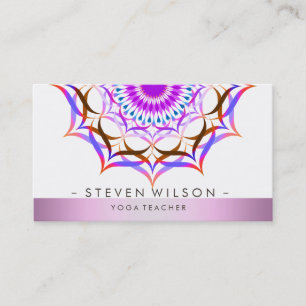 Carte De Visite Méditation de fleur de Lotus de yoga de damassé