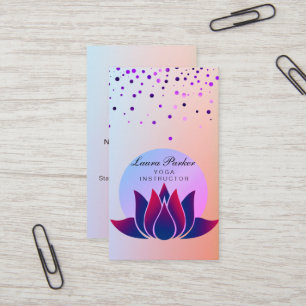 Carte De Visite Méditation de fleur de Lotus d'instructeur de yog