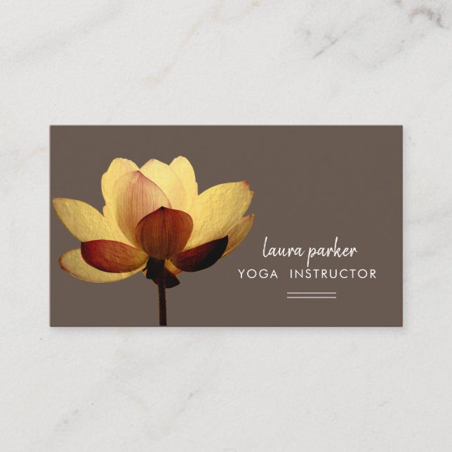 Carte De Visite Méditation de l'instructeur de Yoga Lotus Gold Zen (Devant)