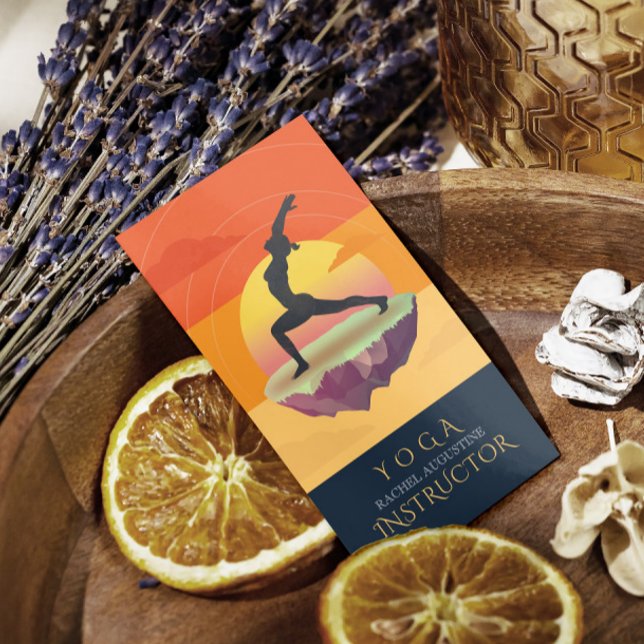 Carte De Visite Méditation de l'instructeur de yoga Pose Sun Flyin (Créateur téléchargé)