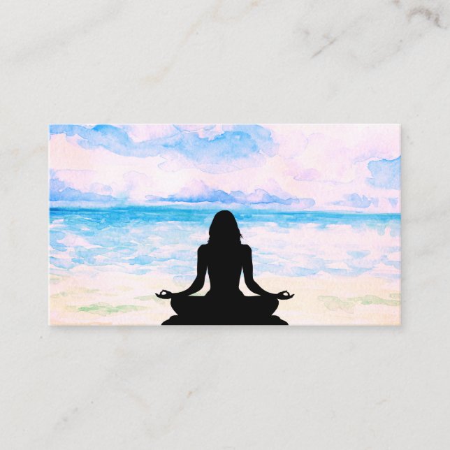 Carte De Visite Méditation de Mindfulness de coucher du soleil de (Devant)