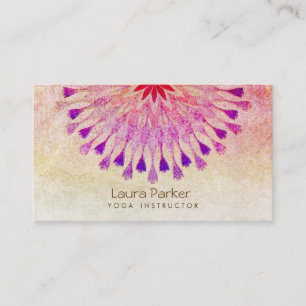 Carte De Visite Méditation d'instructeur de yoga de fleur de Lotu