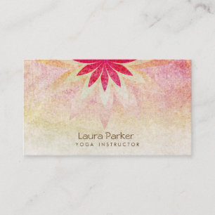 Carte De Visite Méditation d'instructeur de yoga de fleur de Lotu