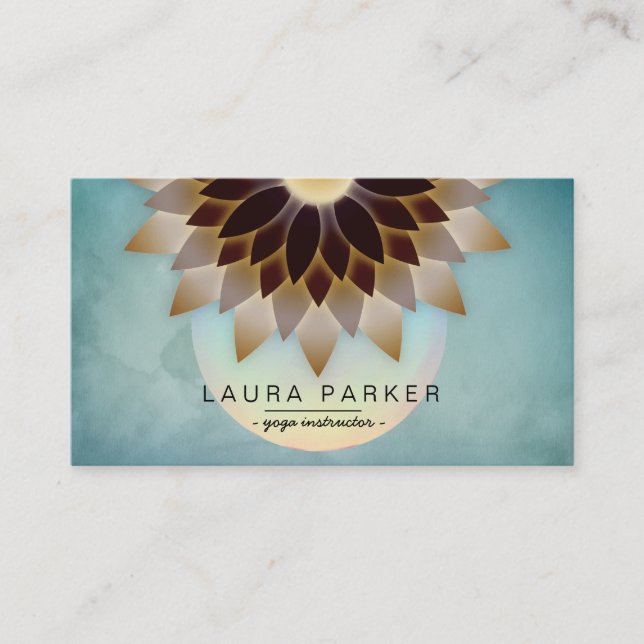 Carte De Visite Méditation d'instructeur de yoga de fleur de Lotus (Devant)