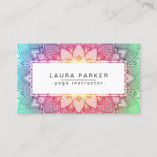 Carte De Visite Méditation d'instructeur de Yoga Lotus Mandala