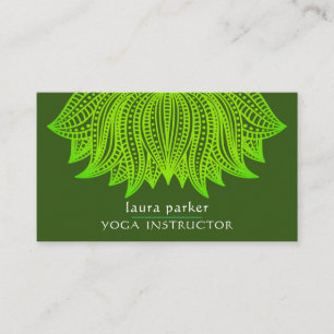 Carte De Visite Méditation du formateur de Yoga de Green Lime Lotu