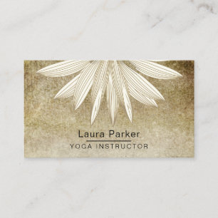 Carte De Visite Méditation Florale Lotus Yoga Musc Vert Holistique