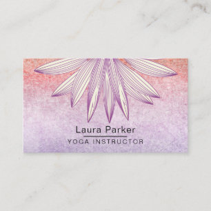 Carte De Visite Méditation Florale Lotus Yoga Purple Holistic