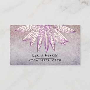 Carte De Visite Méditation Florale Lotus Yoga Purple Holistic