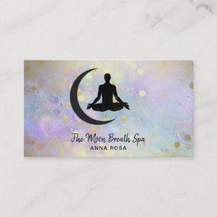 Carte De Visite *~* Méditation Gold Man + Moon Yoga Mindfult