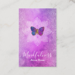 Carte De Visite ** Méditation Mindfulness Mandala Butterfly Reiki