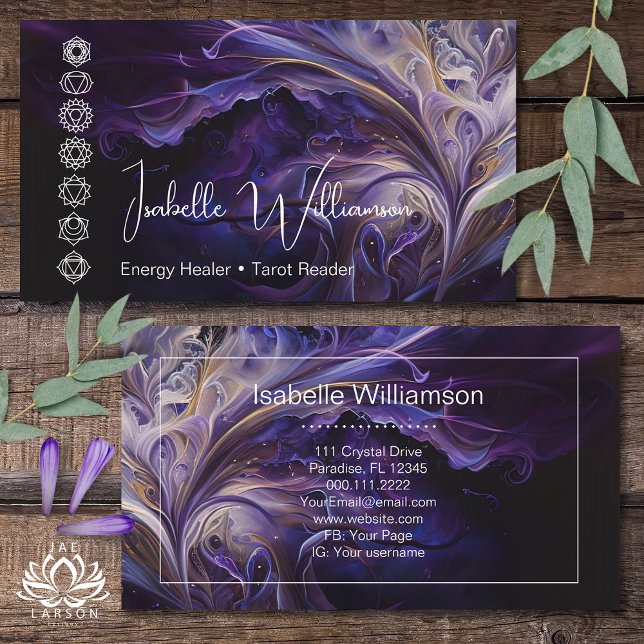 Carte De Visite Méditation mystique de l'Améthyste Chakras Reiki Y (Créateur téléchargé)