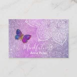 Carte De Visite *~* Méditation Papillon Mandala Reiki Yoga