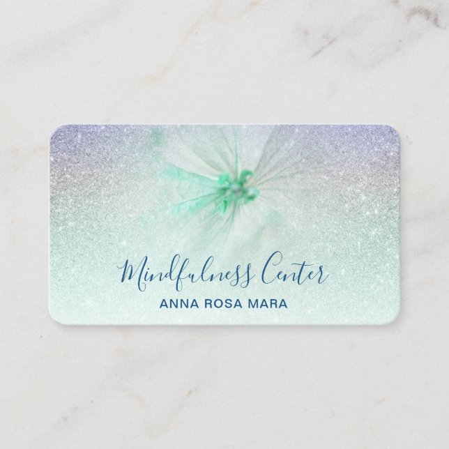 Carte De Visite *~* Méditation Reiki Yoga Fleur de Parties scintil (Devant)