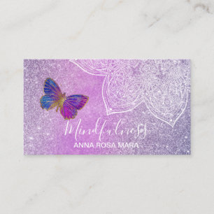 Carte De Visite *~* Méditation Reiki Yoga Mandala Papillon