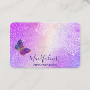 Carte De Visite *~* Méditation Reiki Yoga. Mandala papillon 