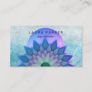 Carte De Visite Méditation Turquoise violette Yoga à fleurs de l